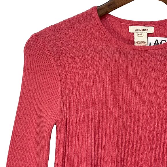 Sundance Pullover Sweater Women Size PXS Pink Long Sleeve Knit - Picture 3 of 10